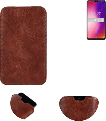 Produktbild von K-S-Trade Schutzhülle Handyhülle kompatibel mit UMIDIGI One Max Handytasche Kunstleder Sleeve in braun