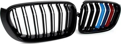 Imagen del producto de Rejilla delantera para BMW Serie 2 (F22/F23) Coupé, estilo M, color brillante con detalles en color M