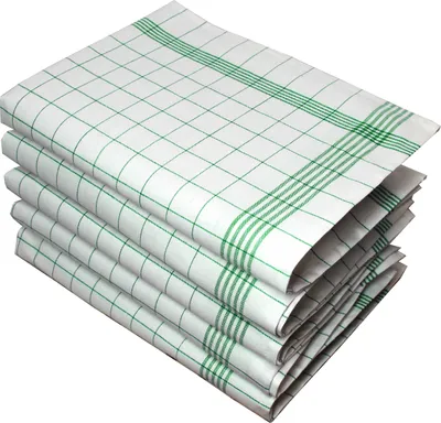 Produktbild von Grün XXL Geschirrtücher Baumwolle 10er Set , 60x80 cm , grün/weiß kariert , Geschirrtuch , Trockentuch , Küchentücher