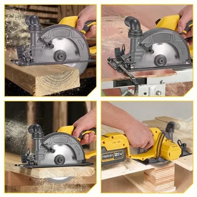 Image de Scie circulaire sans fil avec 2 batteries - Lame de scie de 150 mm - Profondeur de coupe de 55 mm - Moteur sans balais - Pour découper du bois