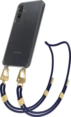 Produktbild von EAZY CASE Handykette für Samsung Galaxy A35, Transparente Silikonhülle mit Band, Clear Case, abnehmbar in  Blau