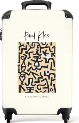 Produktbild von NoBoringSuitcases.com® Koffer Handgepäck Trolley Rollkoffer Kleine Reisekoffer mit 4 Rollen - Kunst - Paul Klee - Abstrakt - Pastell - Alte Meister - Cabin Size < 55x40x23 cm & 55x40x20 cm - Fotokoffer - Kabinenkoffer - BoardgepäckHandgepäck Koffer 55x35x20 cm, 36L,