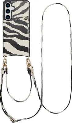 Immagine prodotto di Custodia per cellulare Selencia Nova con cordino e porta carte Samsung Galaxy S25 / S24 - Zazzy Zebra