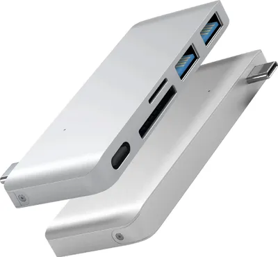 Produktbild von Satechi, Hub Type-C mit 2 USB 3.0-Anschlüssen und 2 SD-/Micro-SD-Kartenlesern, Anthrazitgrau