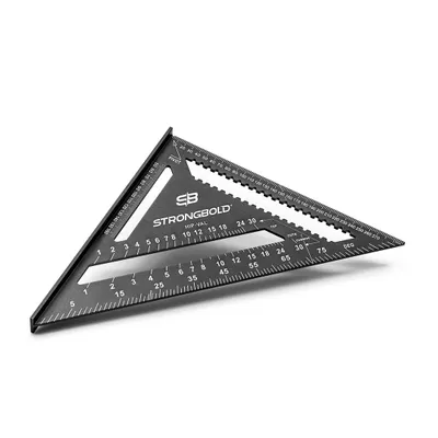 Produktbild von STRONGBOLD StrongSquare SQ720 Zimmermannswinkel 300 mm | Aluminium-Winkel metrisch | 0–90° Gradmesser & Anreißhilfe | Präzisions-Werkzeug