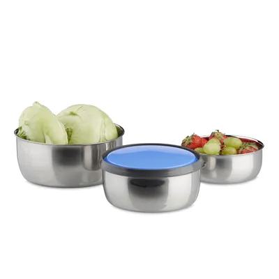Produktbild von relaxdays Schüssel Set mit Deckel Edelstahl