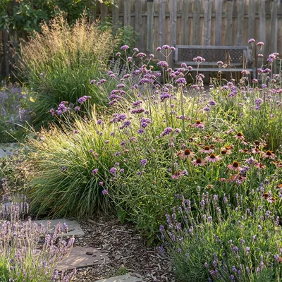 Produktbild von 6 Verbena bonariensis Gartenpflanzen, purpurfarben, Höhe 20 cm, Topf Ø 9 cm, winterhart, reichblühend