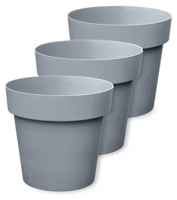 Produktbild von Garronda Blumentopf 3 Stück GD-0028 (Dunkelgrau04, ⌀ 16, H 14,7cm)