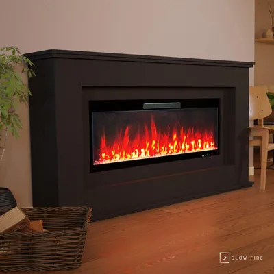 Produktbild von Glow Fire Elektrokamin 'Rhea 127' | LED Standkamin in schwarz mit Heizung (1500 W) | HxBxT: 97x178x33 cm