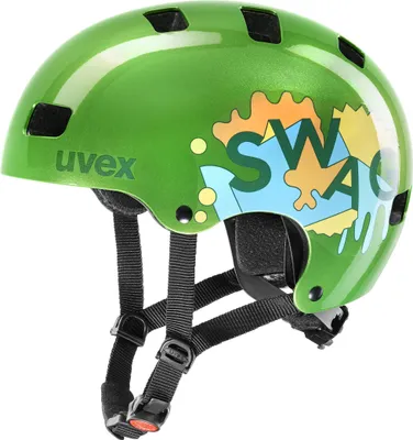 Produktbild von Uvex kid 3 – robuster Kinder-Fahrradhelm (51-55 cm, grün) mit Hartschalen-Technologie, 10 Belüftungsöffnungen, IAS-Größenanpassung und monomatic Verschluss für optimalen Schutz und Komfort