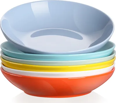 Produktbild von Tafelservice aus Porzellan, LOVECASA SWEET Suppenteller 6er Set, Tiefteller Set, Pastateller 550 ml, 21 x 21 x H 4,5 cm