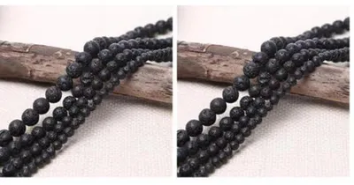 Immagine prodotto di Lavaperle in pietra naturale, 420 pezzi, mix di colori neri, dimensioni 4 mm, 6 mm, 8 mm (confezione da 2)