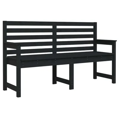 Obrázok produktu pre vidaXL Záhradná lavica čierna 159,5x48x91,5 cm Masívne borovicové drevo