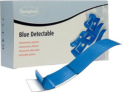 Zdjęcie produktu dla Bevaplast – opatrunki z wykrywalnego PE w kształcie długiego palca, 180 x 20 mm, 100 sztuk
