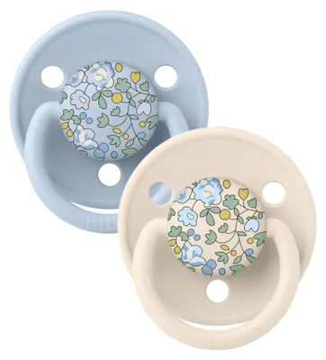 Imagen del producto de BIBS LIBERTY DE LUX – Chupete, 2 unidades, silicona, diseño cereza, 0-36 meses, "ELOISE BABY BLUE MIX" (beige/azul claro), número de artículo 15011101