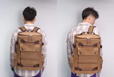 Produktbild von Canvas Rucksack L, Vintage Schwarz, Uni, 1 Hauptfach, für Wandern