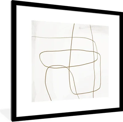 Produktbild von MuchoWow® Gerahmtes Poster Abstrakt - Weiß - Luxus 40x40 cm - Poster mit Schwarzem Bilderrahmen Wandposter Rahmen Foto Bilder - Poster - Plakat im Rahmen