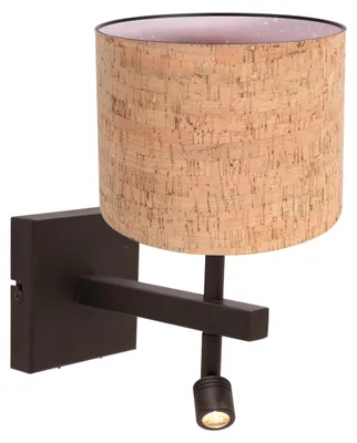 Immagine prodotto di Lampada da parete - naturale nero - Stang - metallo tessile - lampada da letto - LED_E27 - 4868CA - Steinhauer