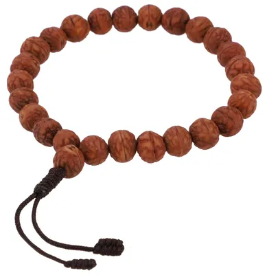 Produktbild von Armband, Tibetische Handmala, Buddhistischer Schmuck, Yogaschmuck - Rudraksha /8 mm, Braun, Holz, Armreifen & Armbänder Modeschmuck