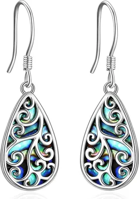 Produktbild von VONALA 925 Sterling Silber Vintage Ohrringe mit Abalone Damen Geschenk