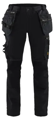 Produktbild von Blakläder Damen Handwerker Arbeitshose mit Stretch 7130, Farbe:Schwarz/Schwarz, Größe:D20