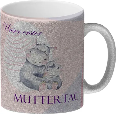 Produktbild von Unser erster Muttertag Glitzer-Kaffeebecher