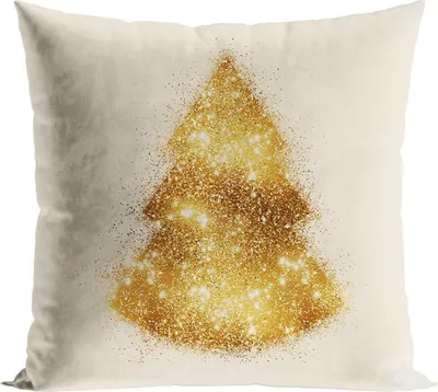 Image de MARKIZETA Taie d'oreiller de Noël 40x40 Brocart arbre de Noël beige PBN287/POP/004/040040/1