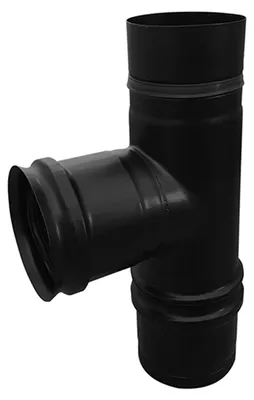 Produktbild von FIREFIX RES80/V Pelletofenrohr, 80 mm, Edelstahl, schwarz, T-Stück