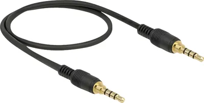 Produktbild von DeLOCK 85592, 3.5mm, Männlich, 3.5mm, Männlich, 0,5 m, Schwarz