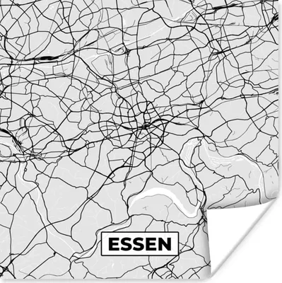 Produktbild von MuchoWow® Poster Essen - Karte - Deutschland - Stadtplan 75x75 cm - Wand Dekoration