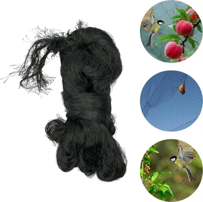 Obrázok produktu pre Ochranná sieť proti vtákom - Ochranná sieť - 30 × 15 m - Veľkosť oka 5 cm - Polyester - Na ovocné stromy, sady a záhrady - Čierna