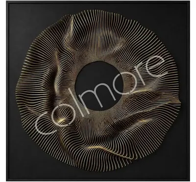 Image de Décoration murale EYORA, 120x120x13 cm, couleur or