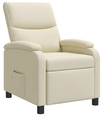 Immagine prodotto di Poltrona reclinabile vidaXL, color crema, rivestita in ecopelle