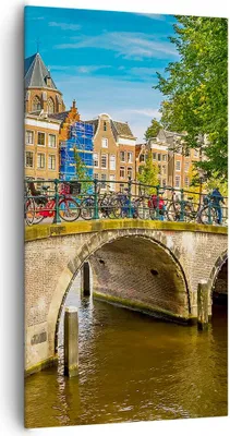 Produktbild von Bild auf Leinwand - Leinwandbild - amsterdam Bögen Architektur Gebäude - 65x120cm - Wand Bild - Wanddeko - Leinwanddruck - Bilder - Kunstdruck - Leinwand bilder - Wandkunst - PA65x120-3173