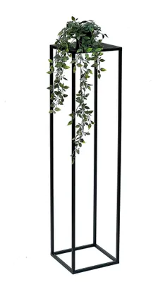 Produktbild von Blumenhocker Metall Schwarz Eckig 100 cm Blumenständer Beistelltisch Blumensäule Pflanzenständer Pflanzenhocker