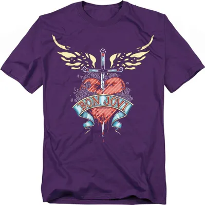 Produktbild von Bon Jovi - T-Shirt für Herren/Damen Uni TV20701 (4XL) (Violett)
