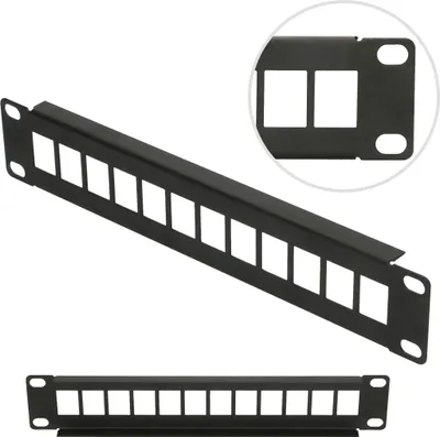Obrázok produktu pre Extralink patch panel 10" CAT5e UTP – modulárny 12-portový patch panel 1U do sieťového rozvádzača čierny
