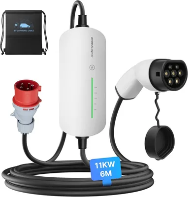Obrázek produktu pro Mobilní nabíjecí stanice 11 kW s nabíjecím kabelem CEE 16A na Type 2 pro elektromobily, včetně tašky