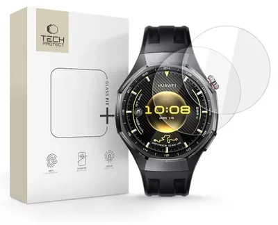 Immagine prodotto di Vetro temperato Tech-Protect Glass Fit+ - Confezione da 2 per Huawei Watch GT 6 Pro (46 mm) - Trasparente