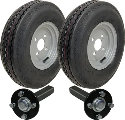 Produktbild von 4.zestaw do przyczep 80/4.00x8 6-warstwowe koła P811 4/100 mm PCD piasta i osie Stub 690 kg