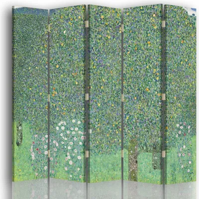 Produktbild von Paravent - Raumteiler Rosen unter Bäumen - Gustav Klimt - Dekorativer Raumtrenner cm. 180x170 (5 x)