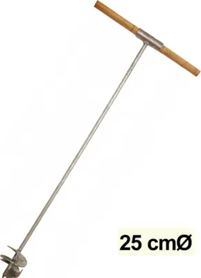 Produktbild von Erdlochbohrer verzinkt 250 mmØ Erdbohrer 25 cm Aushebetiefe ca 80 cm Lochbohrer Handbohrer Pfahlbohrer Pflanzenbohrer Palisadenbohrer Handerdbohrer Erdbohrgerät Gartengeräte Heimwerker