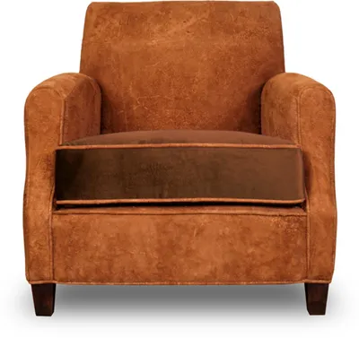 Produktbild von Designer Sessel 1 Sitzer Leder Textil Luxuspolster Chesterfield Hellbraun
