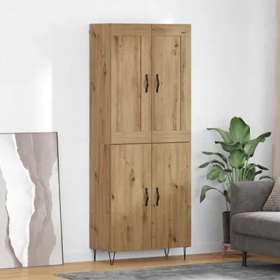 Productafbeelding van vidaXL Hoge kast Artisan-eikenhout, 69,5 x 34 x 180 cm, houtvezel