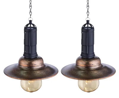 Produktbild von 2er Set LED Solar Hängeleuchten, Metall dunkel, Glas klar