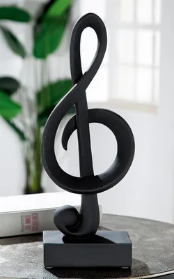Image de Casablanca Skulptur, Notenschlüssel, Kunstharz, schwarz, , L. 8,5 cm, B. 15 cm, H. 39 cm 37157