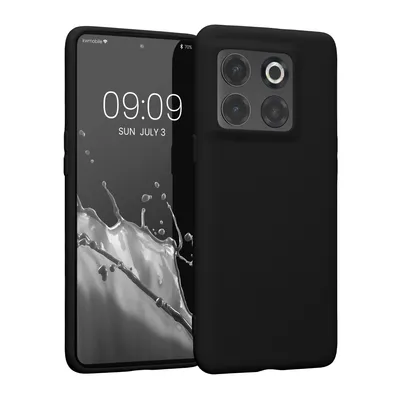 Produktbild von kwmobile Hülle kompatibel mit OnePlus 10T 5G Hülle - weiches TPU Silikon Case - Cover geeignet für kabelloses Laden - Schwarz matt