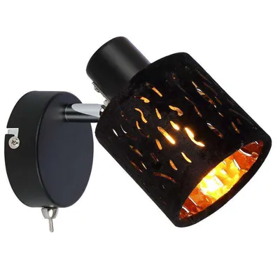 Produktbild von Wandleuchte Wandspot Schalter Samt schwarz 54121-1