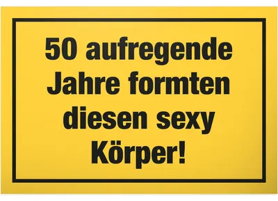 Kunststoffschild '50 aufregende Jahre' – Deko zum 50. Geburtstag