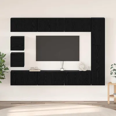 Produktbild von Maison Exclusive - TV-Schrankset 10 pcs Schwarz Eichen-Optik Holzwerkstoff